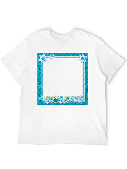 Floral Frame Black T-Shirt