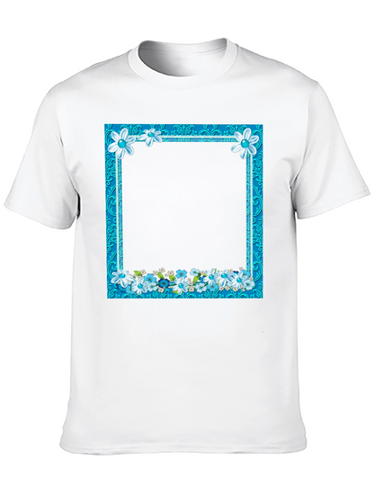 Floral Frame Black T-Shirt