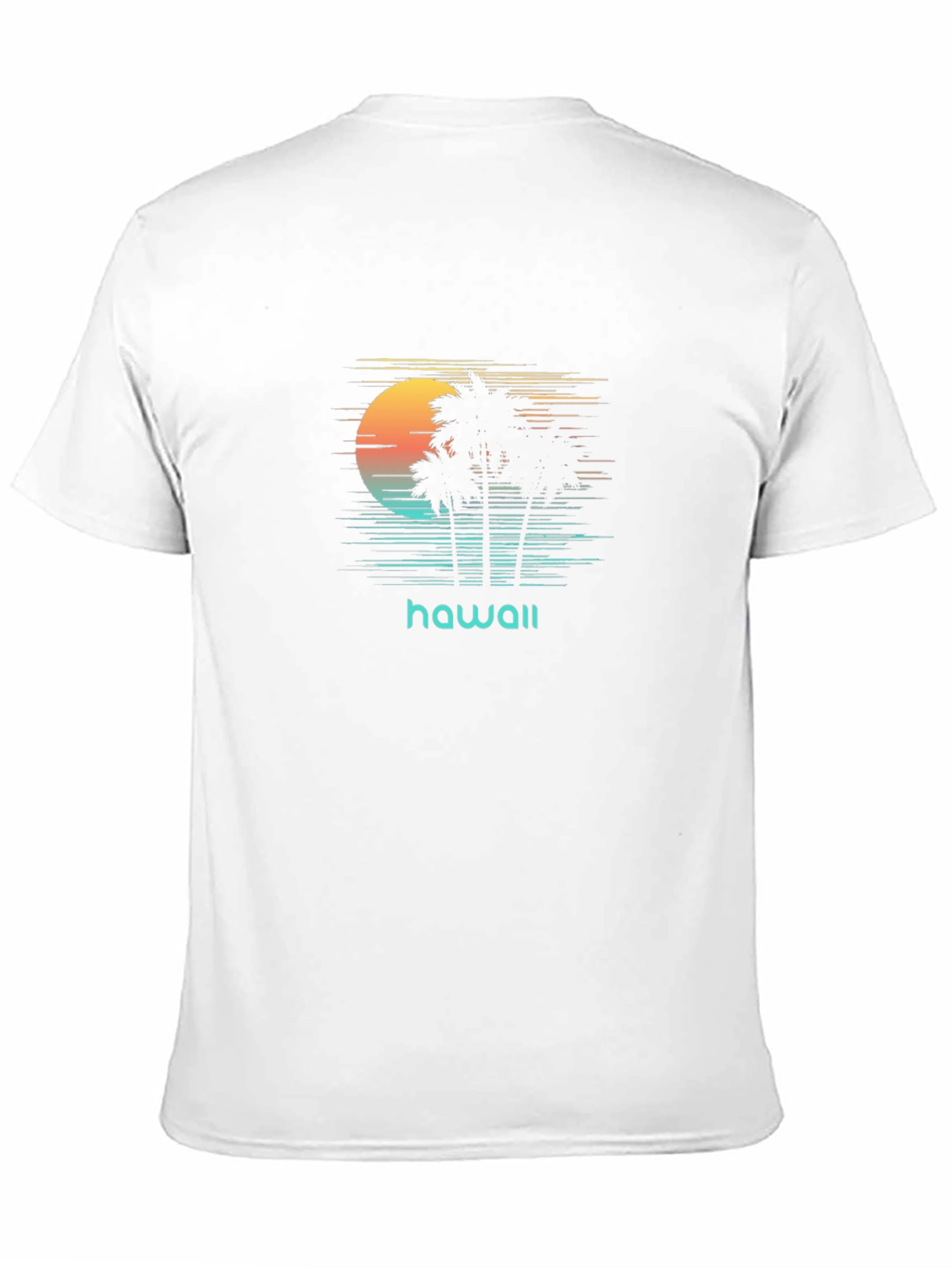 Hawaii Sunset Palm Tree Graphic T-Shirt