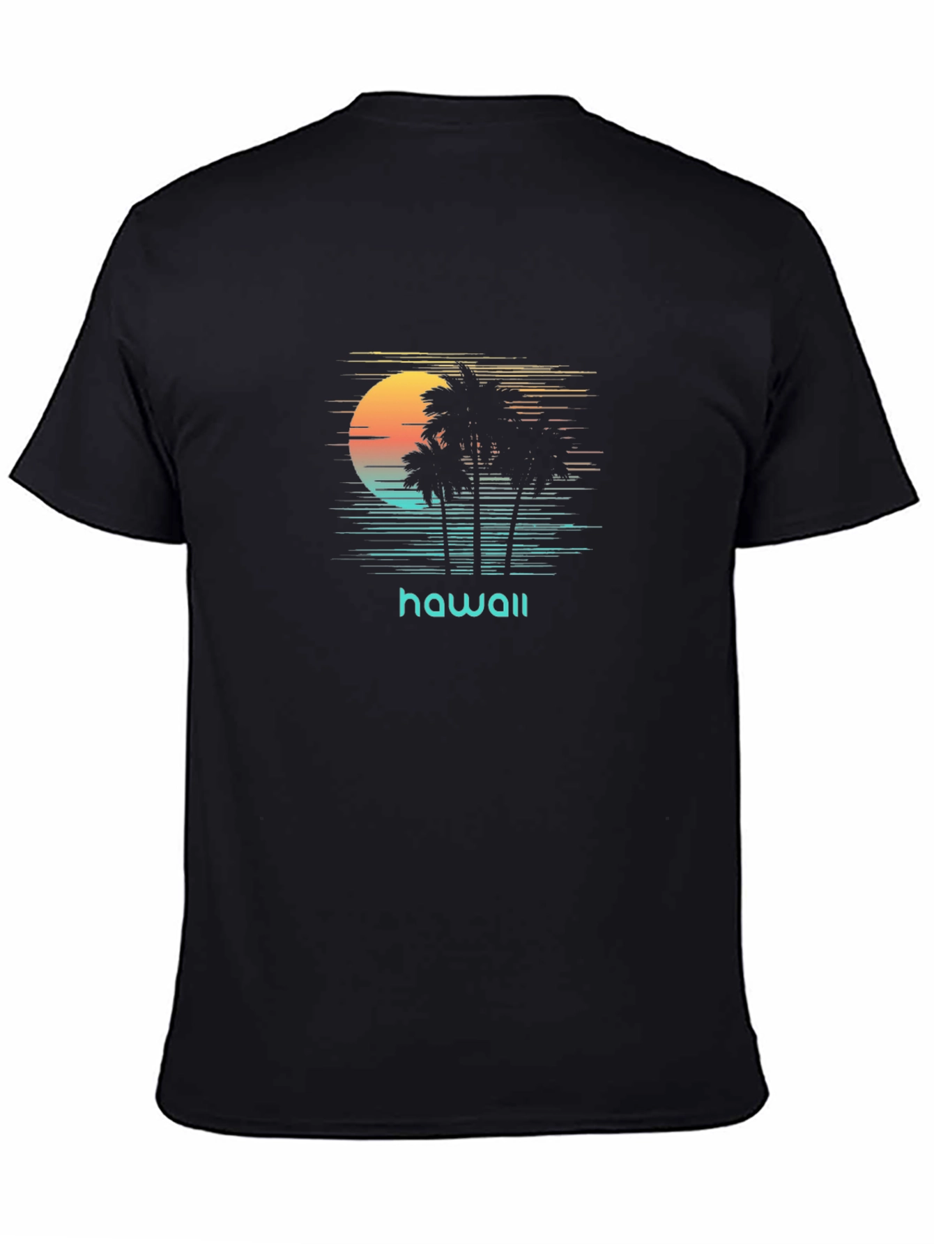 Hawaii Sunset Palm Tree Graphic T-Shirt