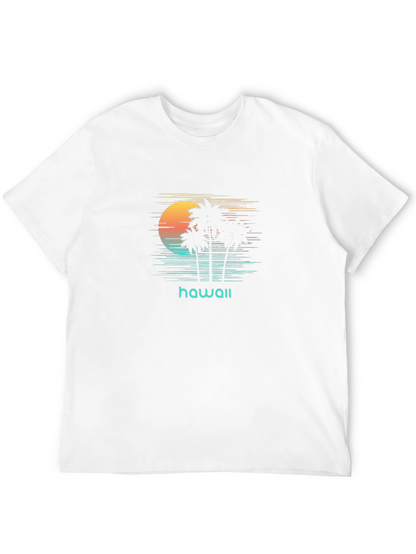 Hawaii Sunset Palm Tree Graphic T-Shirt