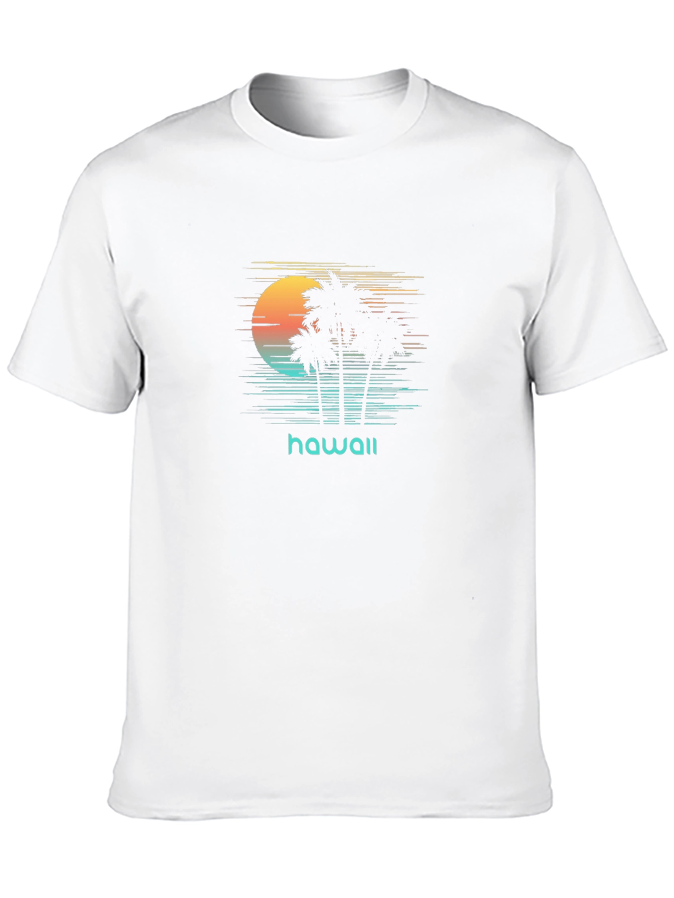 Hawaii Sunset Palm Tree Graphic T-Shirt