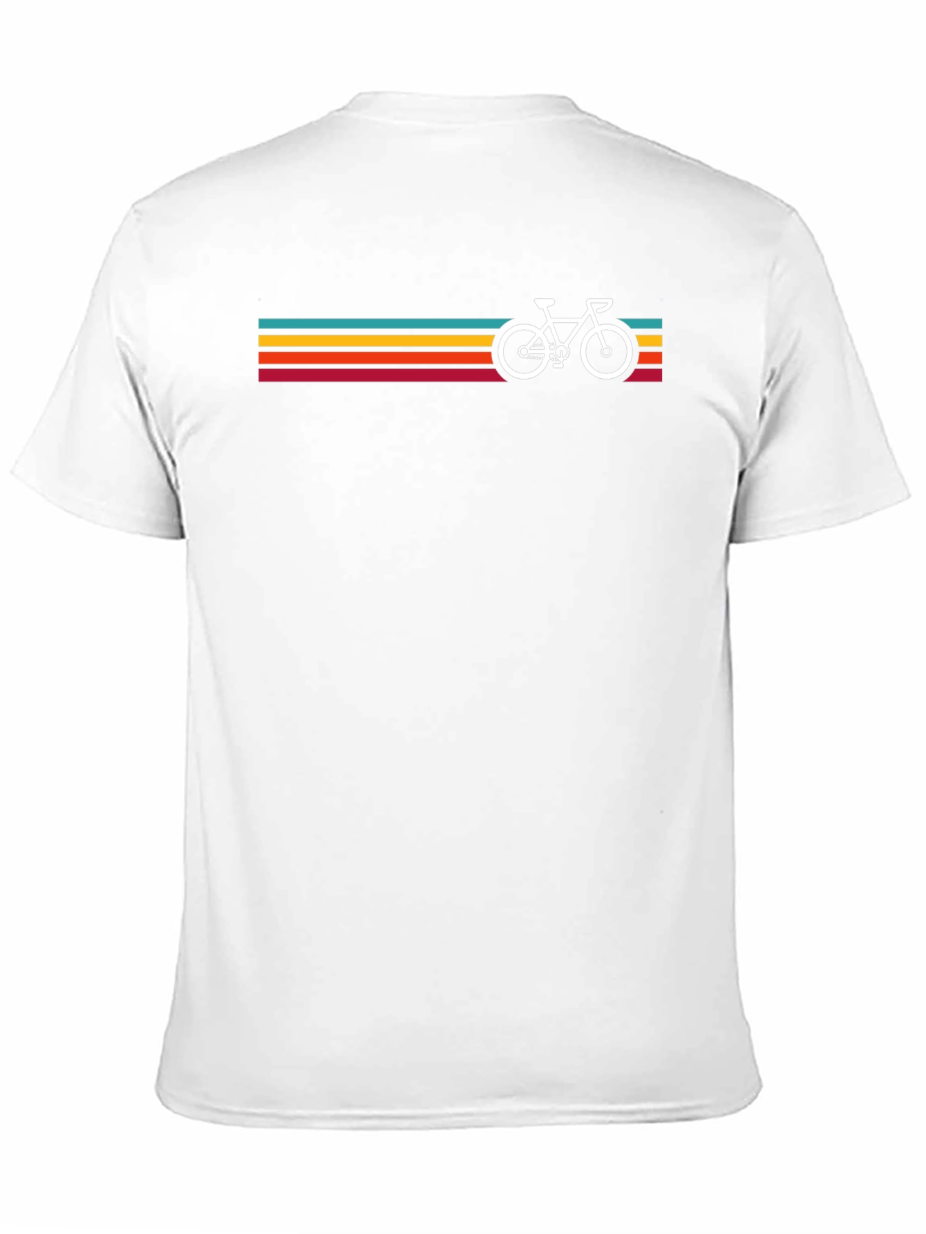 Retro Bicycle Stripes Graphic Tee - Black
