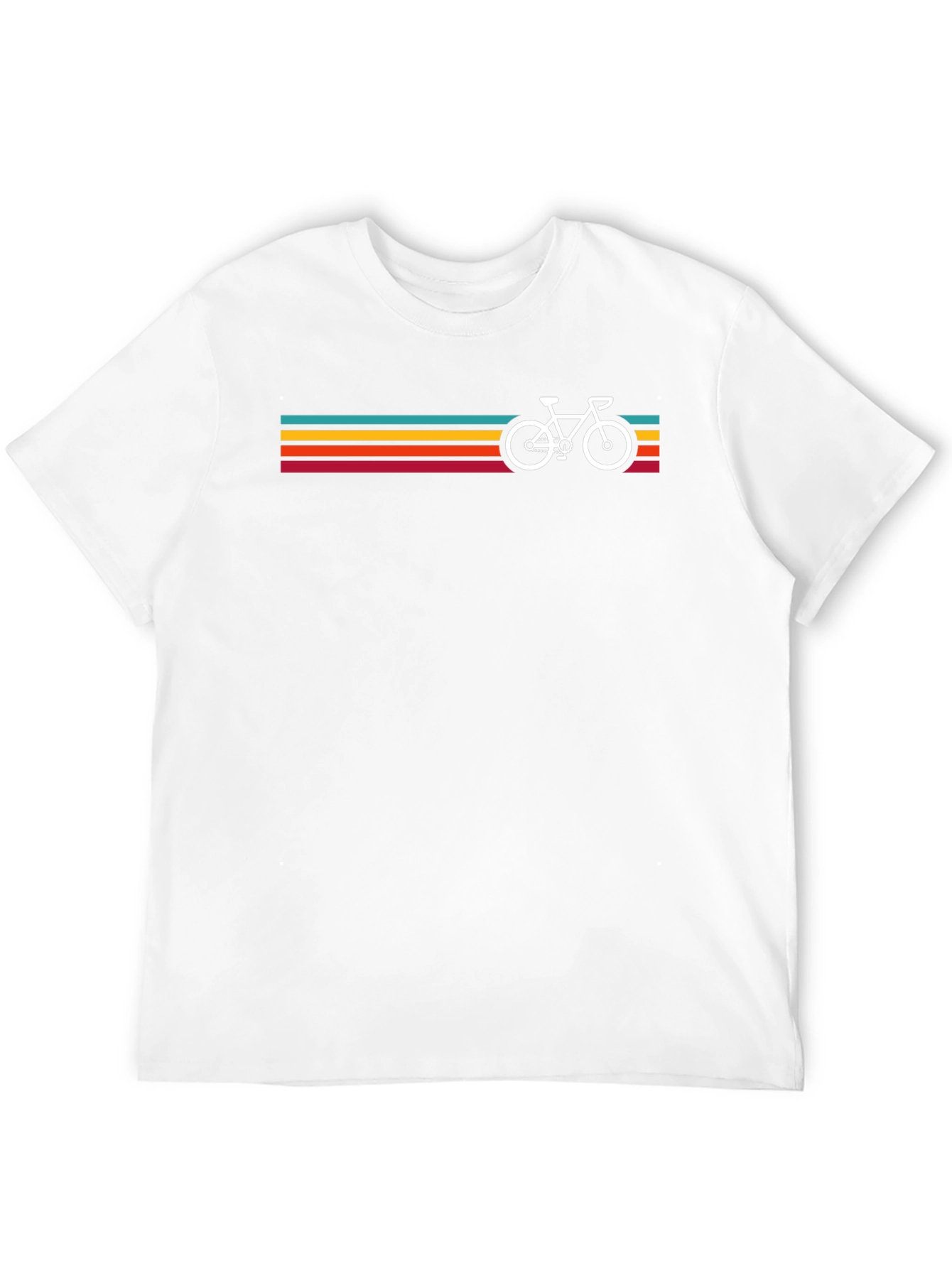 Retro Bicycle Stripes Graphic Tee - Black
