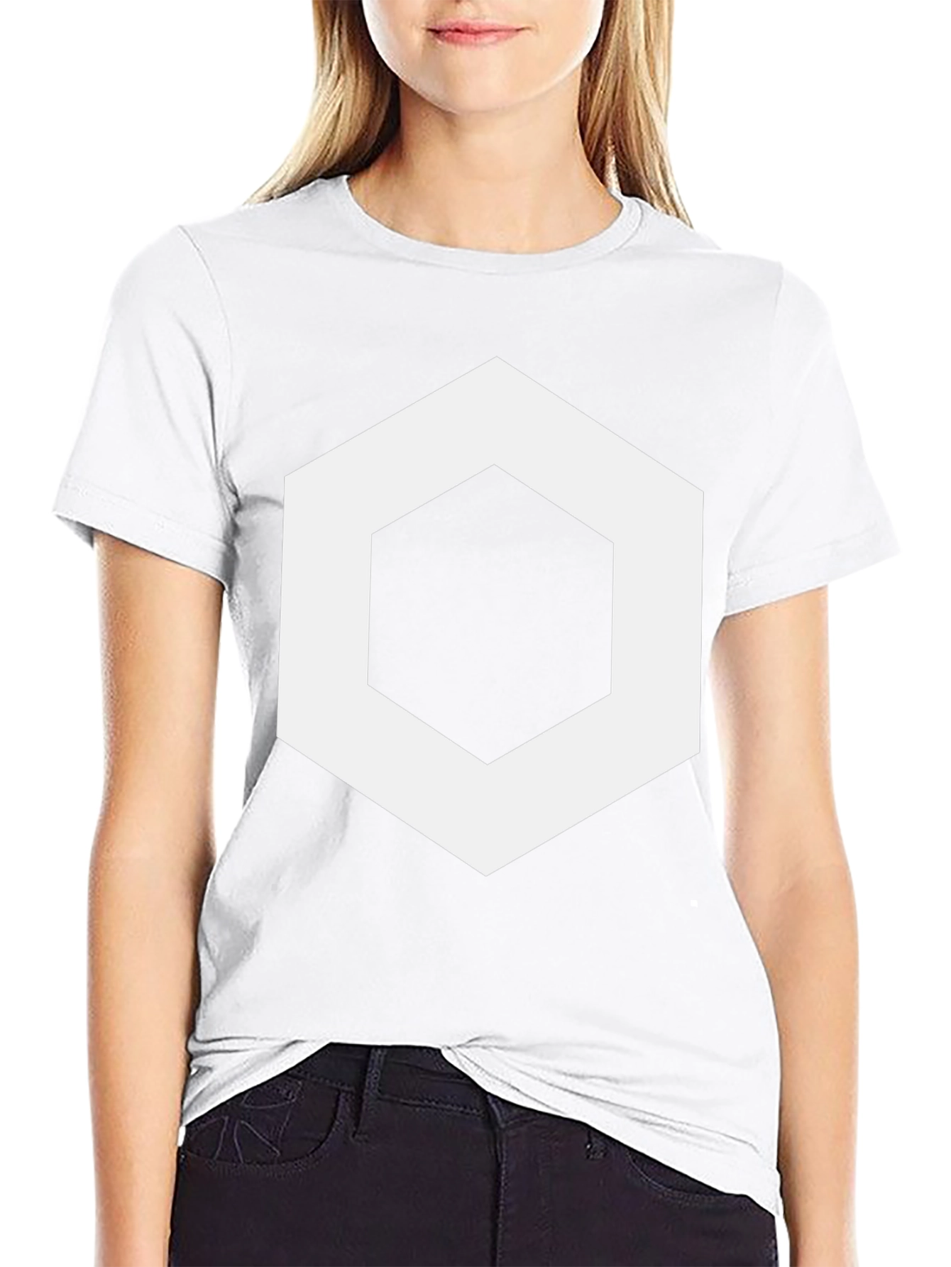 Geometric Hexagon Graphic Tee - Stylish Mens Black T-Shirt