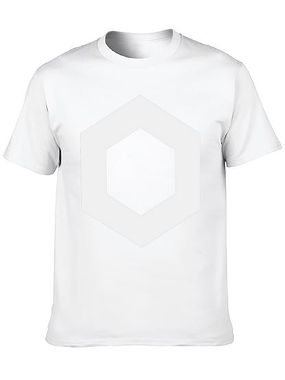 Geometric Hexagon Graphic Tee - Stylish Mens Black T-Shirt