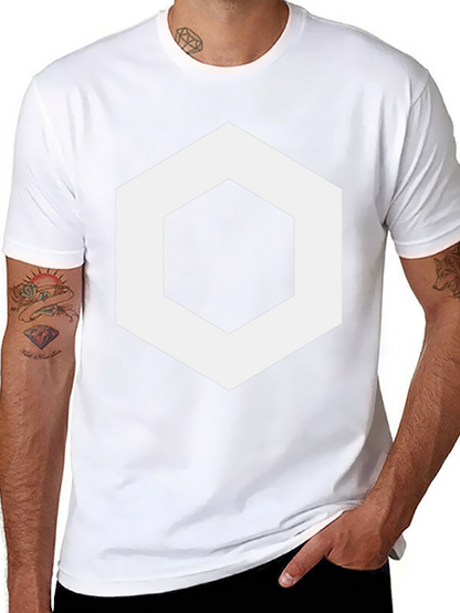 Geometric Hexagon Graphic Tee - Stylish Mens Black T-Shirt