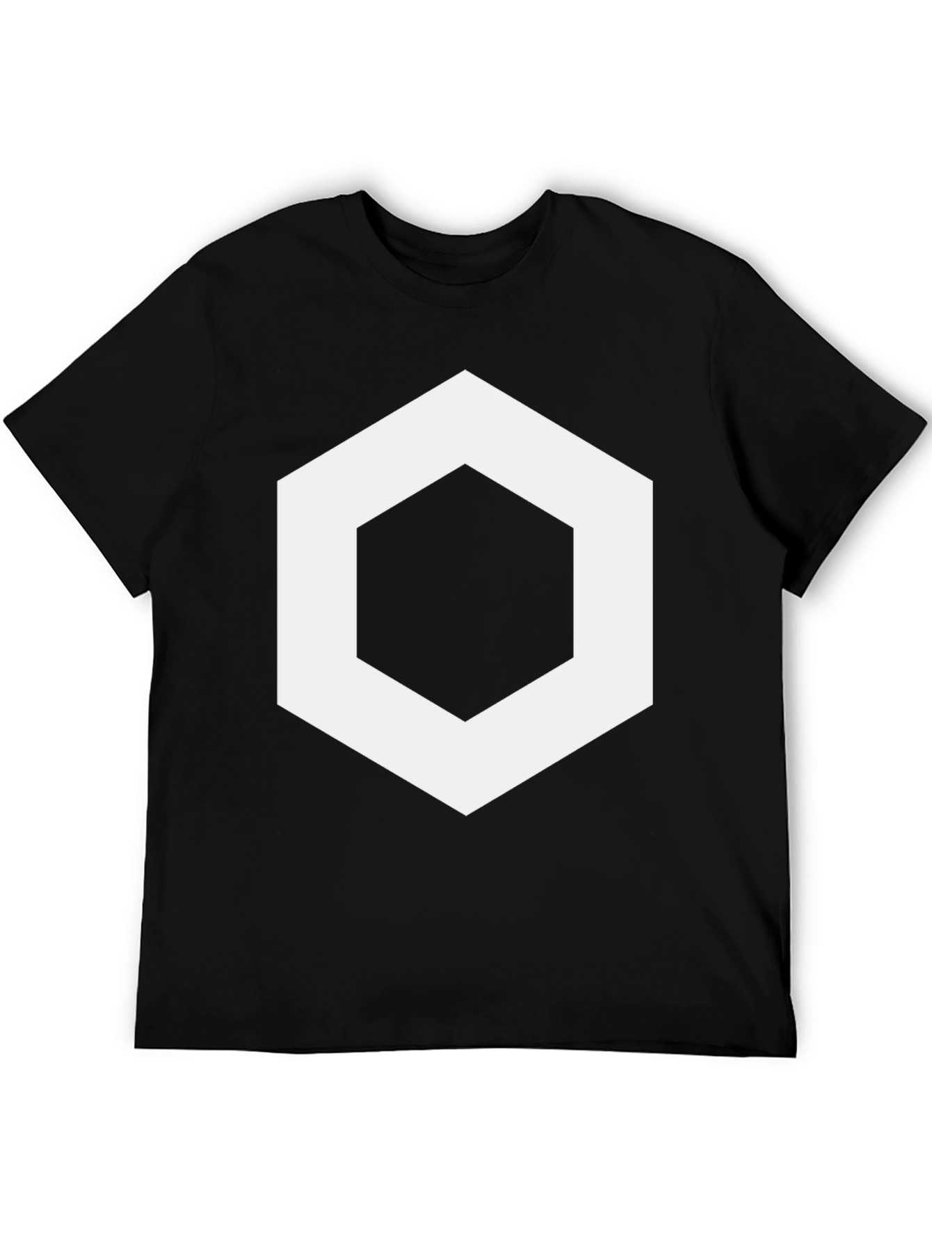 Geometric Hexagon Graphic Tee - Stylish Mens Black T-Shirt