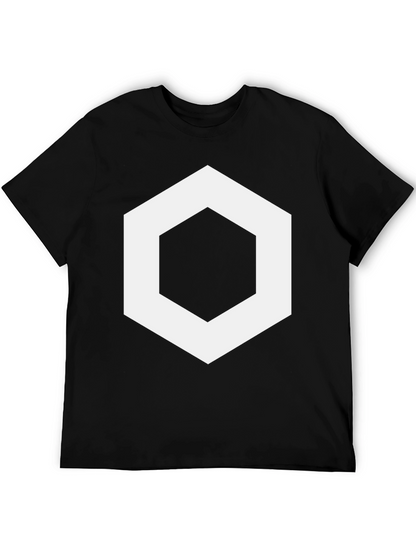 Geometric Hexagon Graphic Tee - Stylish Mens Black T-Shirt