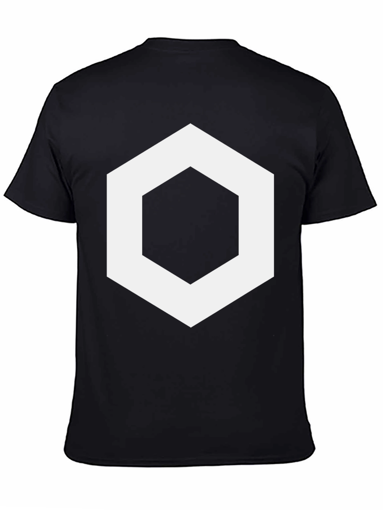 Geometric Hexagon Graphic Tee - Stylish Mens Black T-Shirt