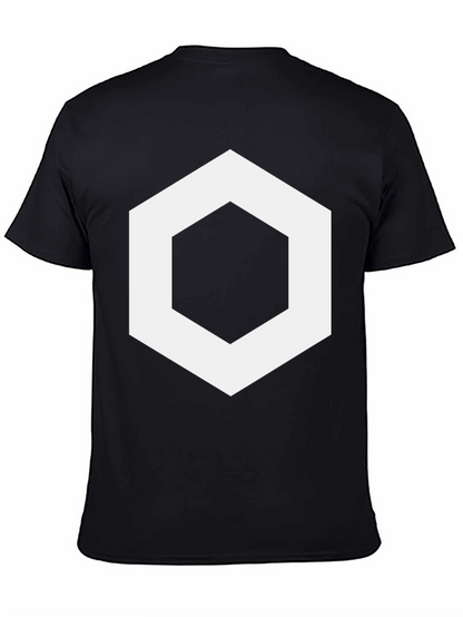 Geometric Hexagon Graphic Tee - Stylish Mens Black T-Shirt
