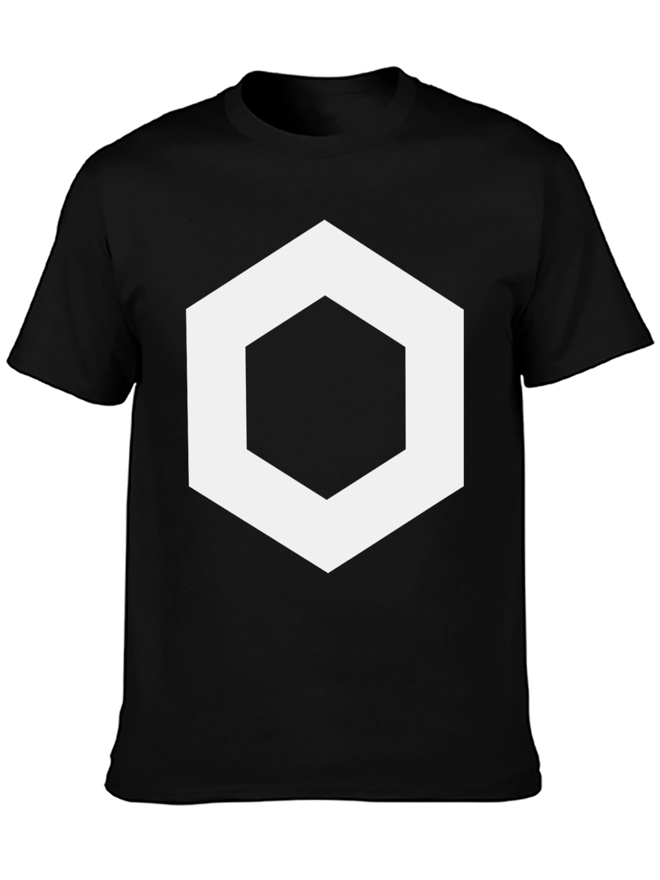 Geometric Hexagon Graphic Tee - Stylish Mens Black T-Shirt