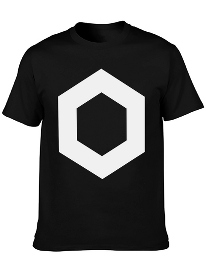 Geometric Hexagon Graphic Tee - Stylish Mens Black T-Shirt