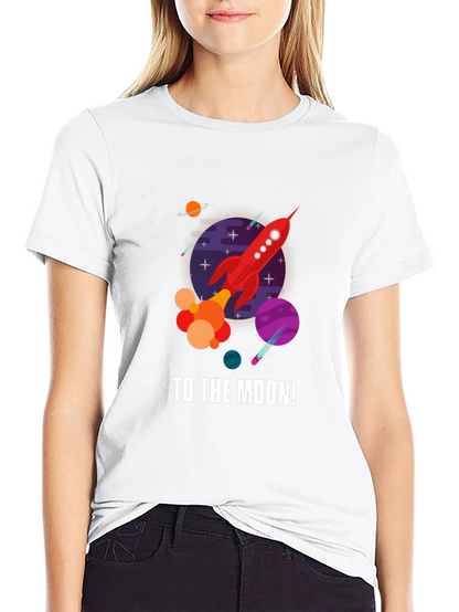 To the Moon Rocket Graphic T-Shirt - Black