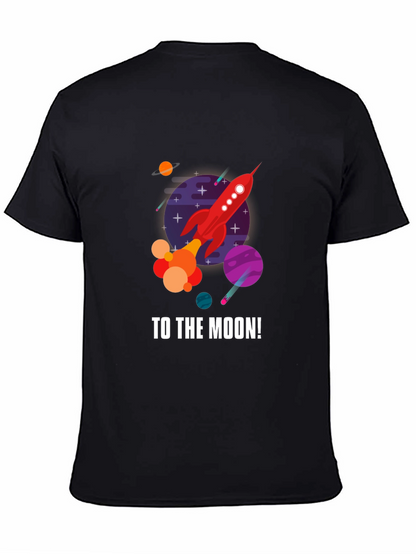 To the Moon Rocket Graphic T-Shirt - Black