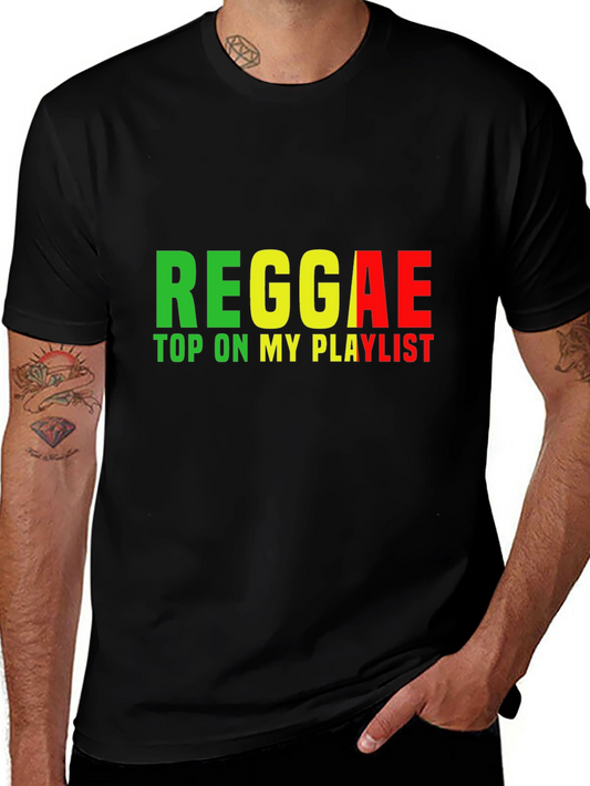 Reggae Top On My Playlist Black T-Shirt