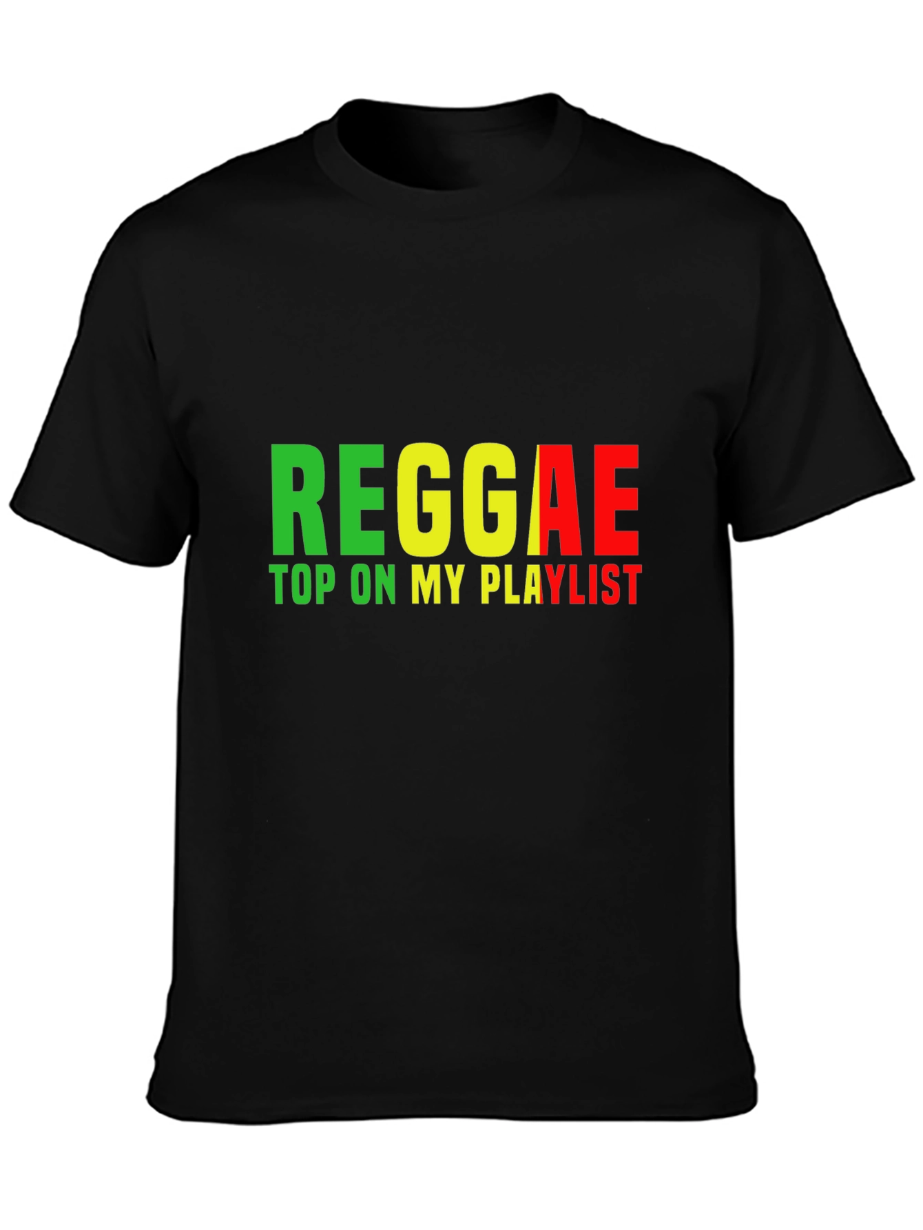 Reggae Top On My Playlist Black T-Shirt