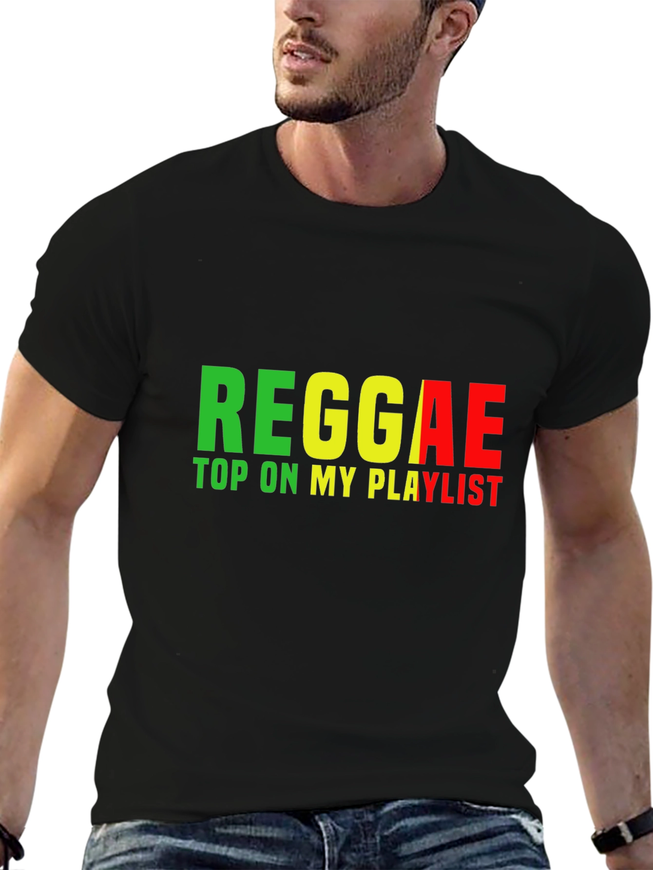 Reggae Top On My Playlist Black T-Shirt