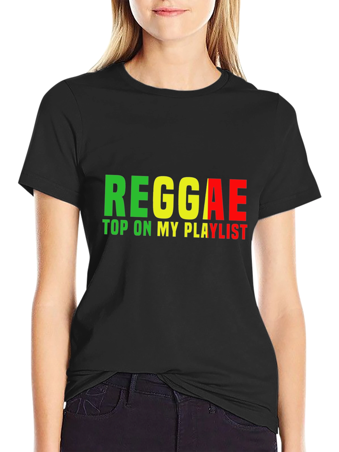 Reggae Top On My Playlist Black T-Shirt