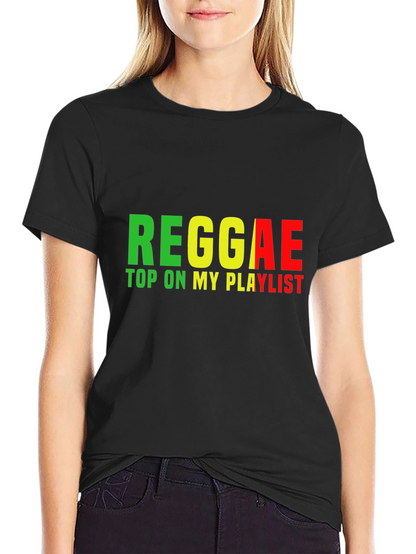 Reggae Top On My Playlist Black T-Shirt