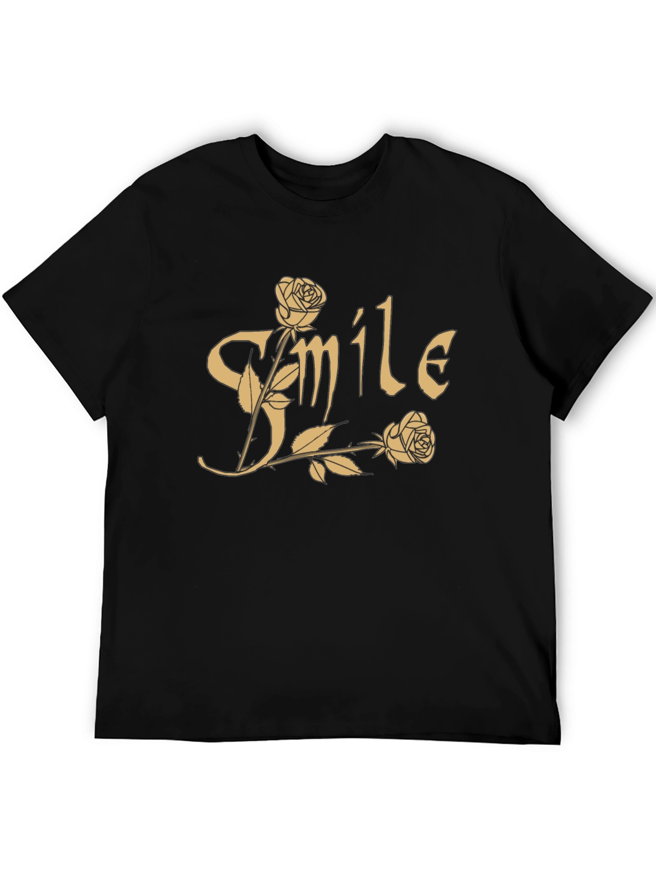 Smile Roses Graphic T-Shirt - Casual Cotton Tee