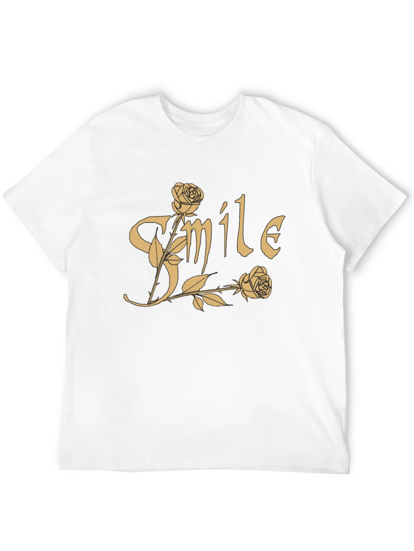 Smile Roses Graphic T-Shirt - Casual Cotton Tee