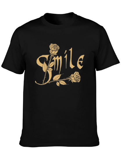 Smile Roses Graphic T-Shirt - Casual Cotton Tee