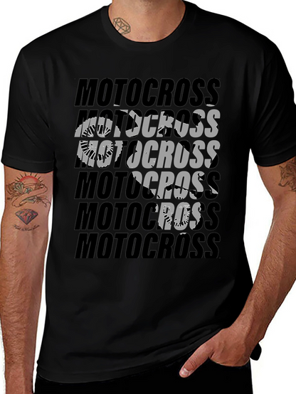 Motocross Graphic Print T-Shirt | Black Cotton Tee