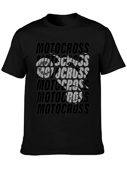 Motocross Graphic Print T-Shirt | Black Cotton Tee