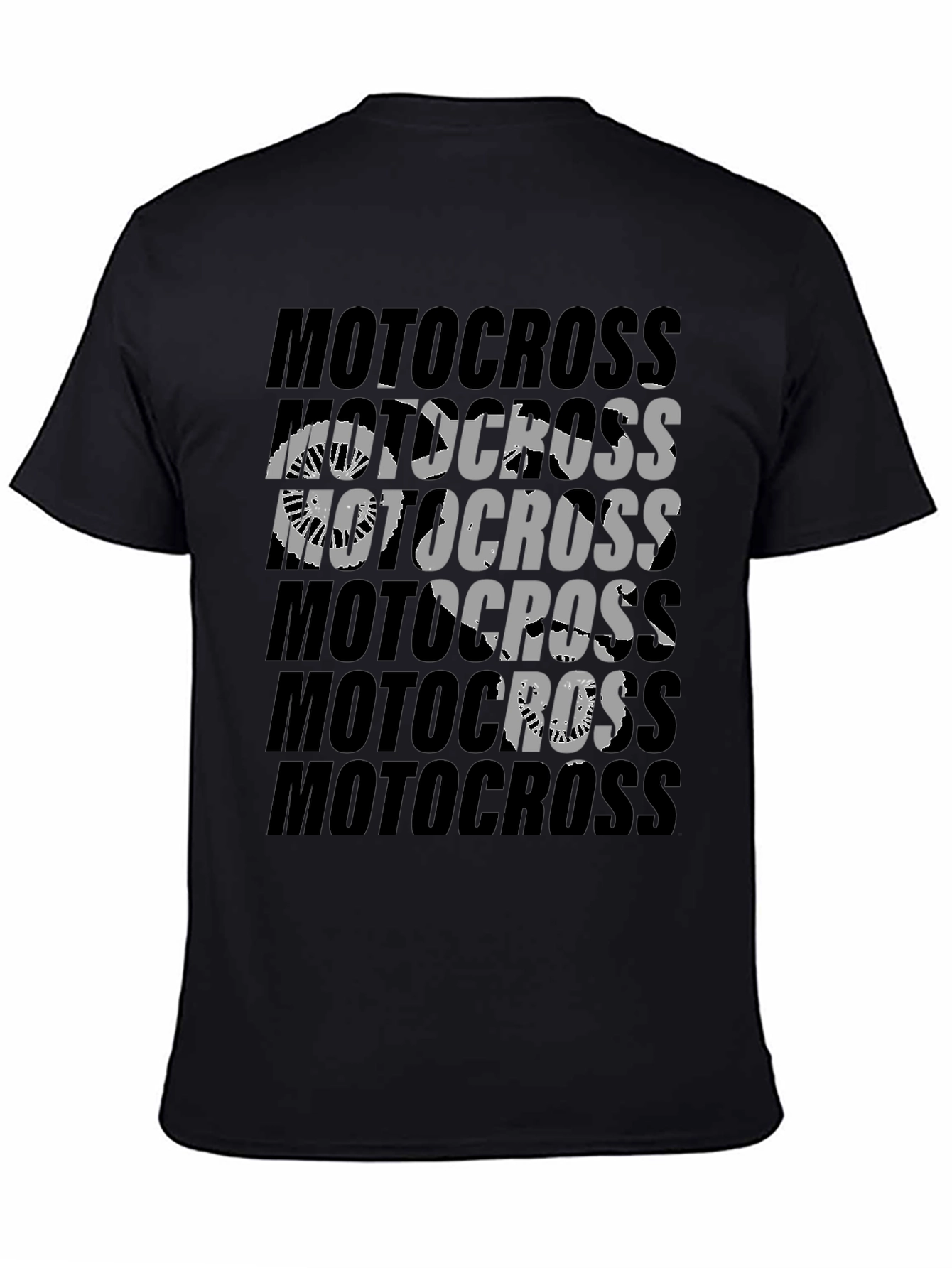 Motocross Graphic Print T-Shirt | Black Cotton Tee