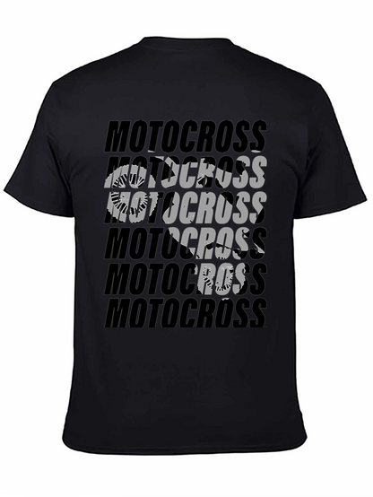 Motocross Graphic Print T-Shirt | Black Cotton Tee