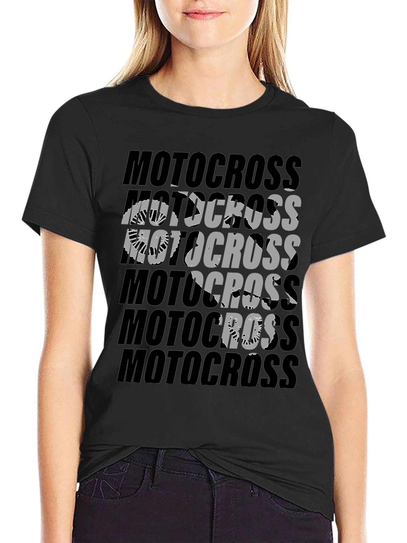 Motocross Graphic Print T-Shirt | Black Cotton Tee