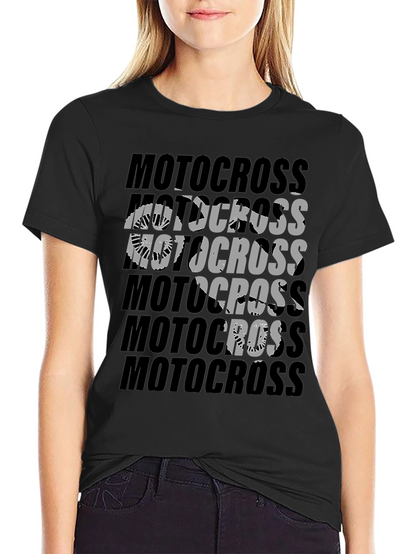 Motocross Graphic Print T-Shirt | Black Cotton Tee