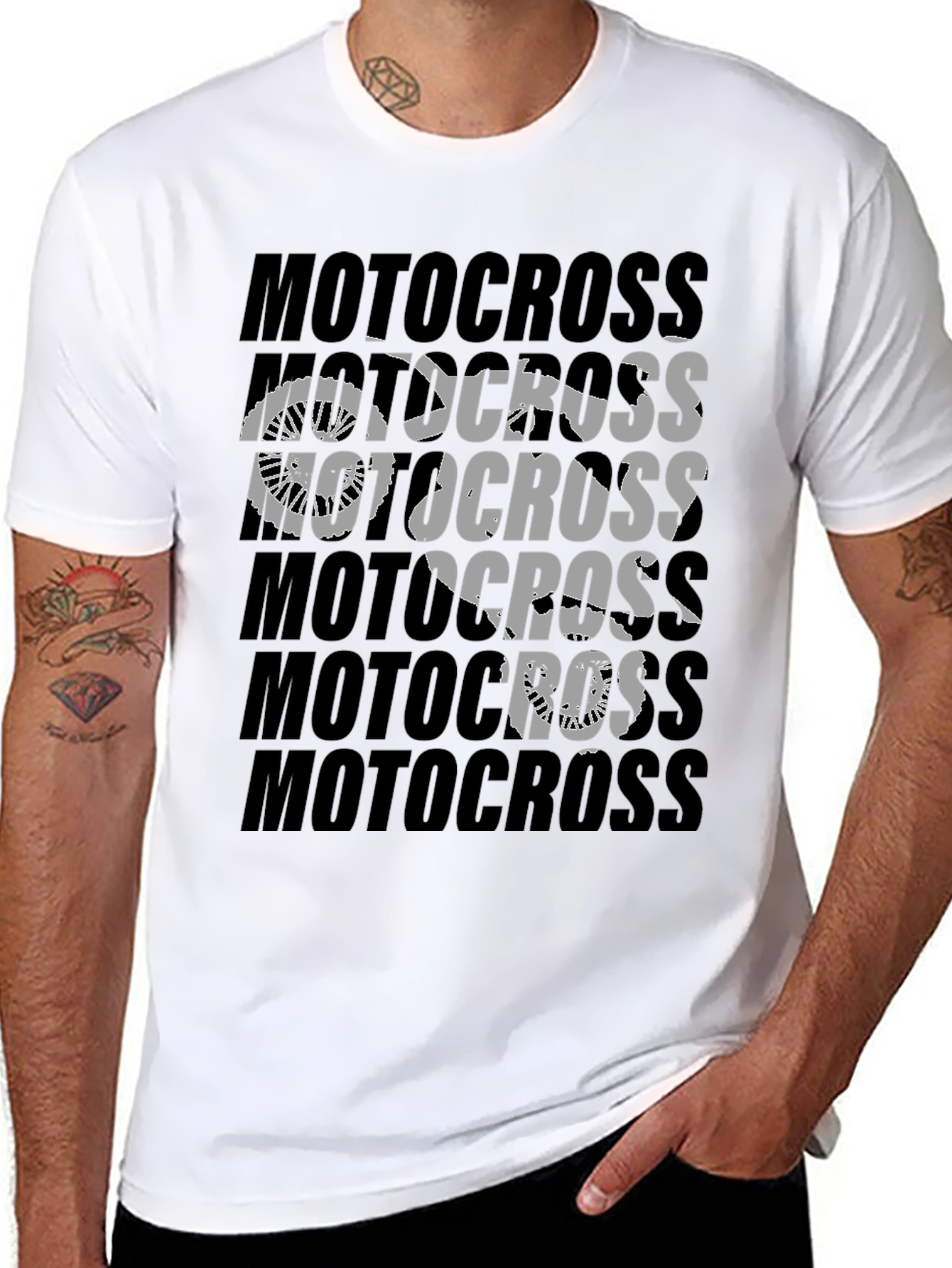 Motocross Graphic Print T-Shirt | Black Cotton Tee