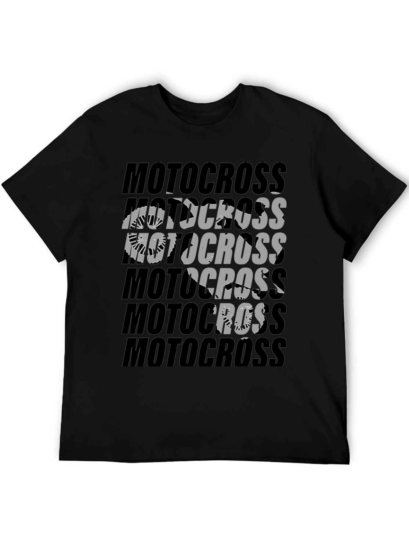 Motocross Graphic Print T-Shirt | Black Cotton Tee