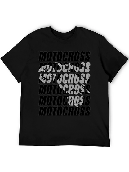 Motocross Graphic Print T-Shirt | Black Cotton Tee