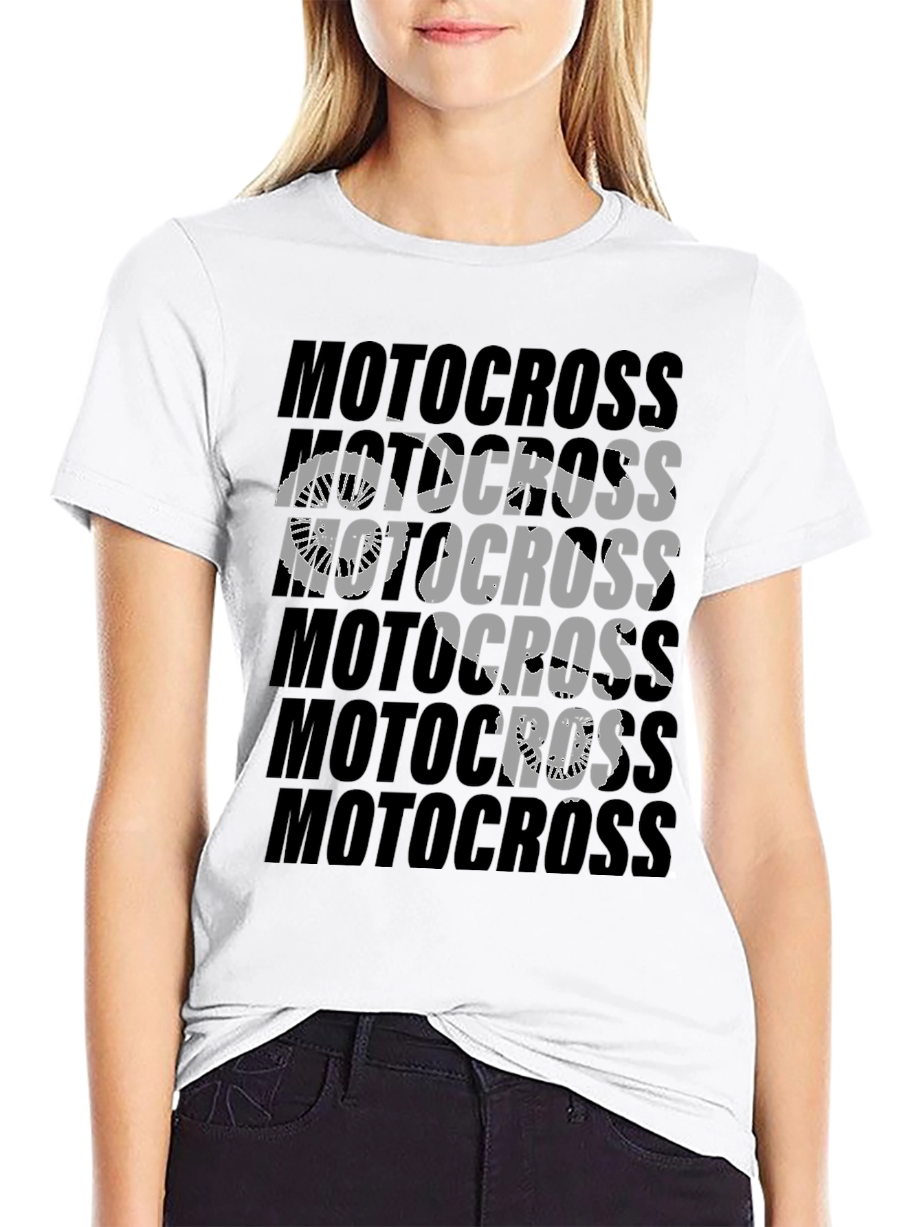 Motocross Graphic Print T-Shirt | Black Cotton Tee