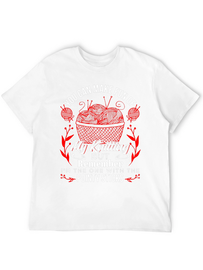 Knitting Humor T-Shirt - Pointy Sticks Design