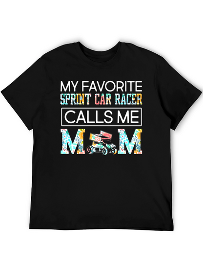 Sprint Car Racer Mom T-Shirt - Floral Design