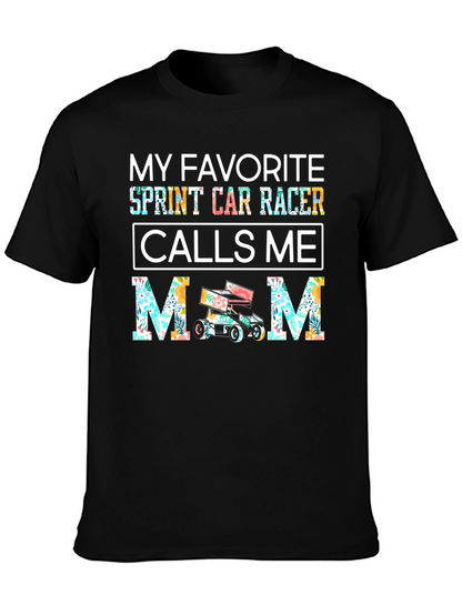 Sprint Car Racer Mom T-Shirt - Floral Design