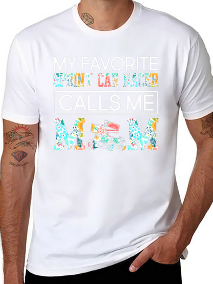 Sprint Car Racer Mom T-Shirt - Floral Design