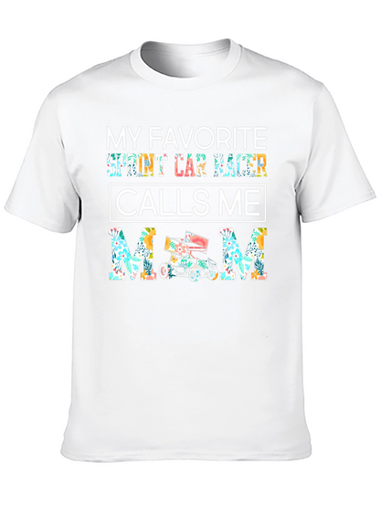 Sprint Car Racer Mom T-Shirt - Floral Design