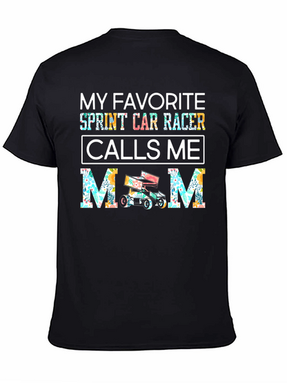 Sprint Car Racer Mom T-Shirt - Floral Design