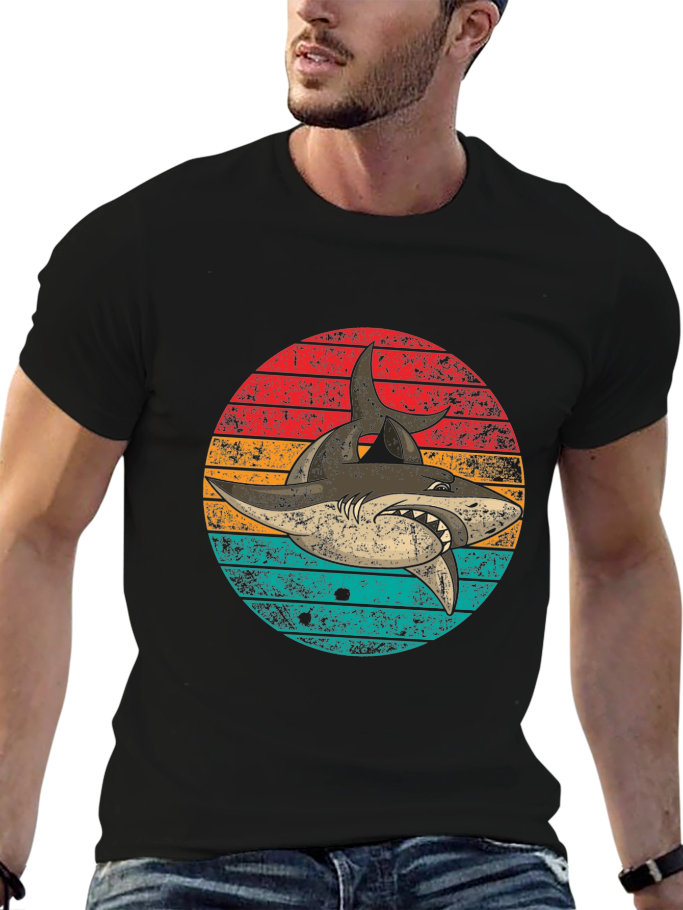 Retro Shark Graphic T-Shirt