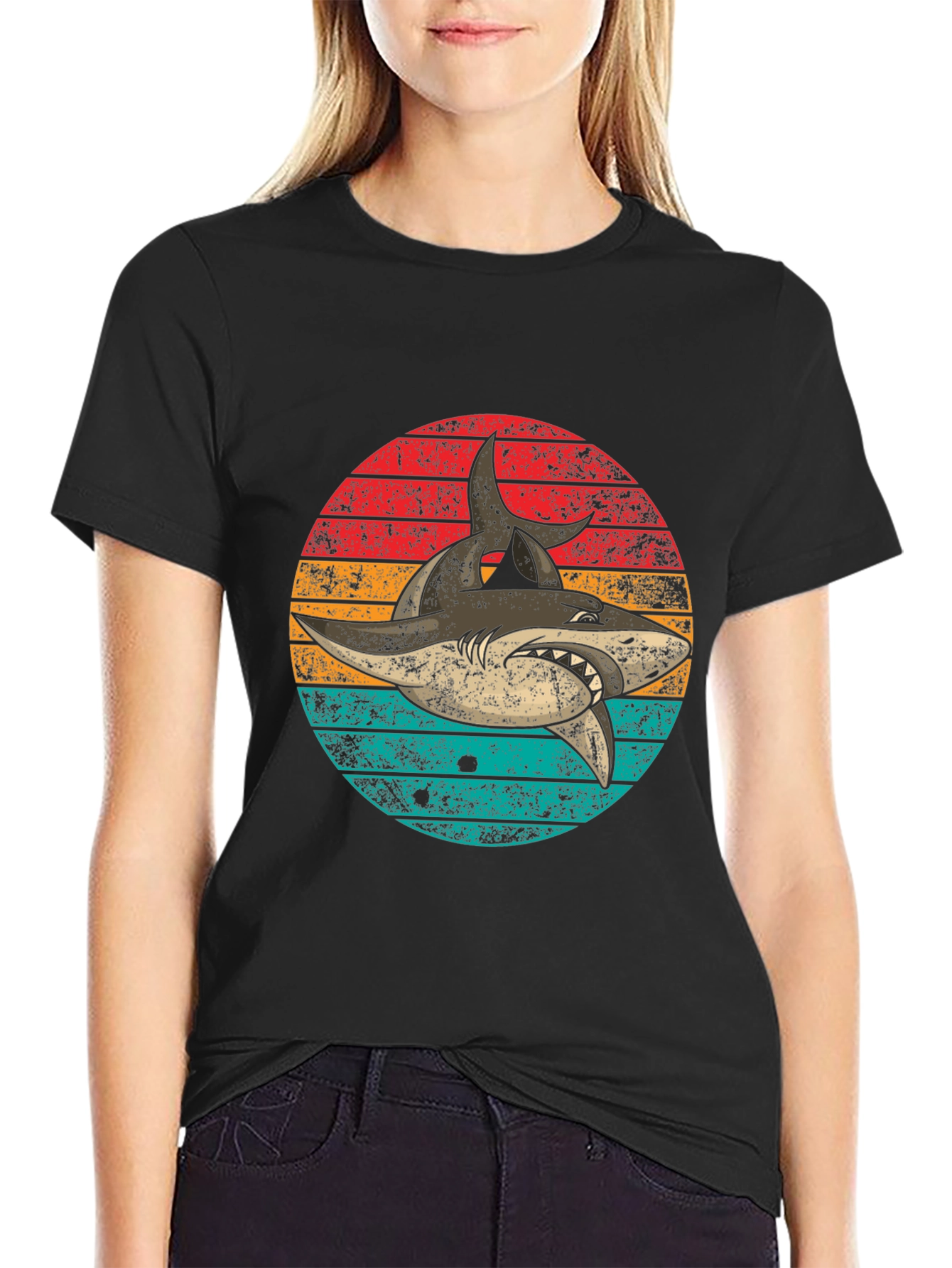 Retro Shark Graphic T-Shirt
