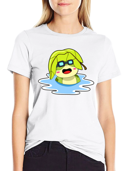 Cartoon Turtle in Water T-Shirt