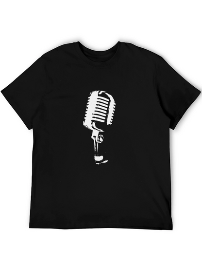Retro Microphone Graphic Tee - Classic Cool