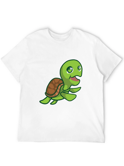 Cute Turtle Graphic Print Crew Neck T-Shirt