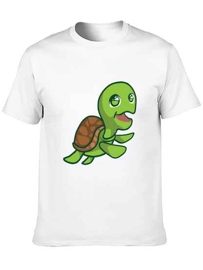 Cute Turtle Graphic Print Crew Neck T-Shirt
