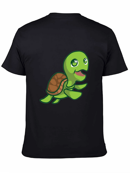 Cute Turtle Graphic Print Crew Neck T-Shirt